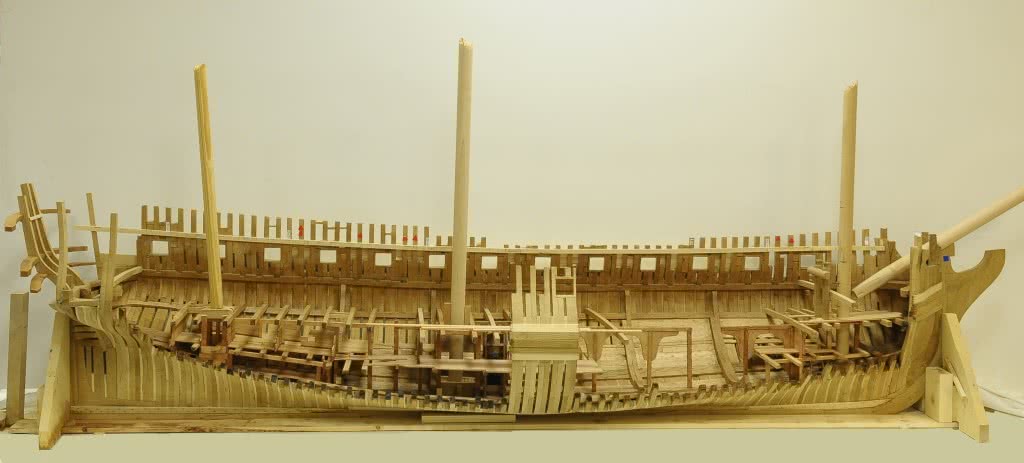 Modelo de la fragata de 34 cañones Nuestra Señora de las Mercedes (1788-1804). 2012-2014. Escala 1:48