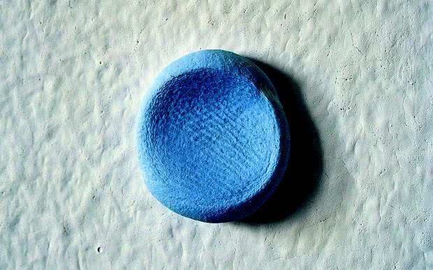Work_No_79_Some_Blu-Tack_kneaded_rolled_into_a_ball_and_depressed_against_a_wall
