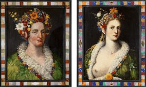 Giuseppe Arcimboldo 'Flora', 1589, y 'Flora meretrix', c 1590. Colección particular.