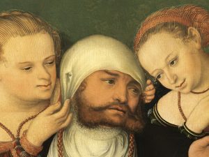 Hans Cranach. Detalle de Hércules en la corte de Onfalia (antes de la restauración). 1537. Museo Thyssen-Bornemisza.