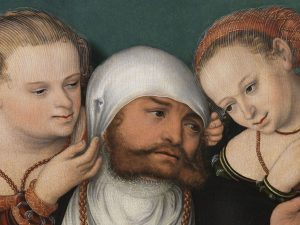 Hans Cranach. Detalle de Hércules en la corte de Onfalia (después de la restauración). 1537. Museo Thyssen-Bornemisza.