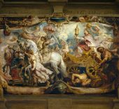 '﻿﻿El Triunfo de la Iglesia, Rubens'. Óleo sobre tabla, 63,5 x 105,7 cm, 1625 - 1626, Madrid, Museo Nacional del Prado.