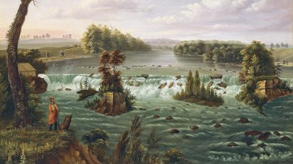 Henry Lewis. Las cataratas de San Antonio, Alto Mississippi. 1847.