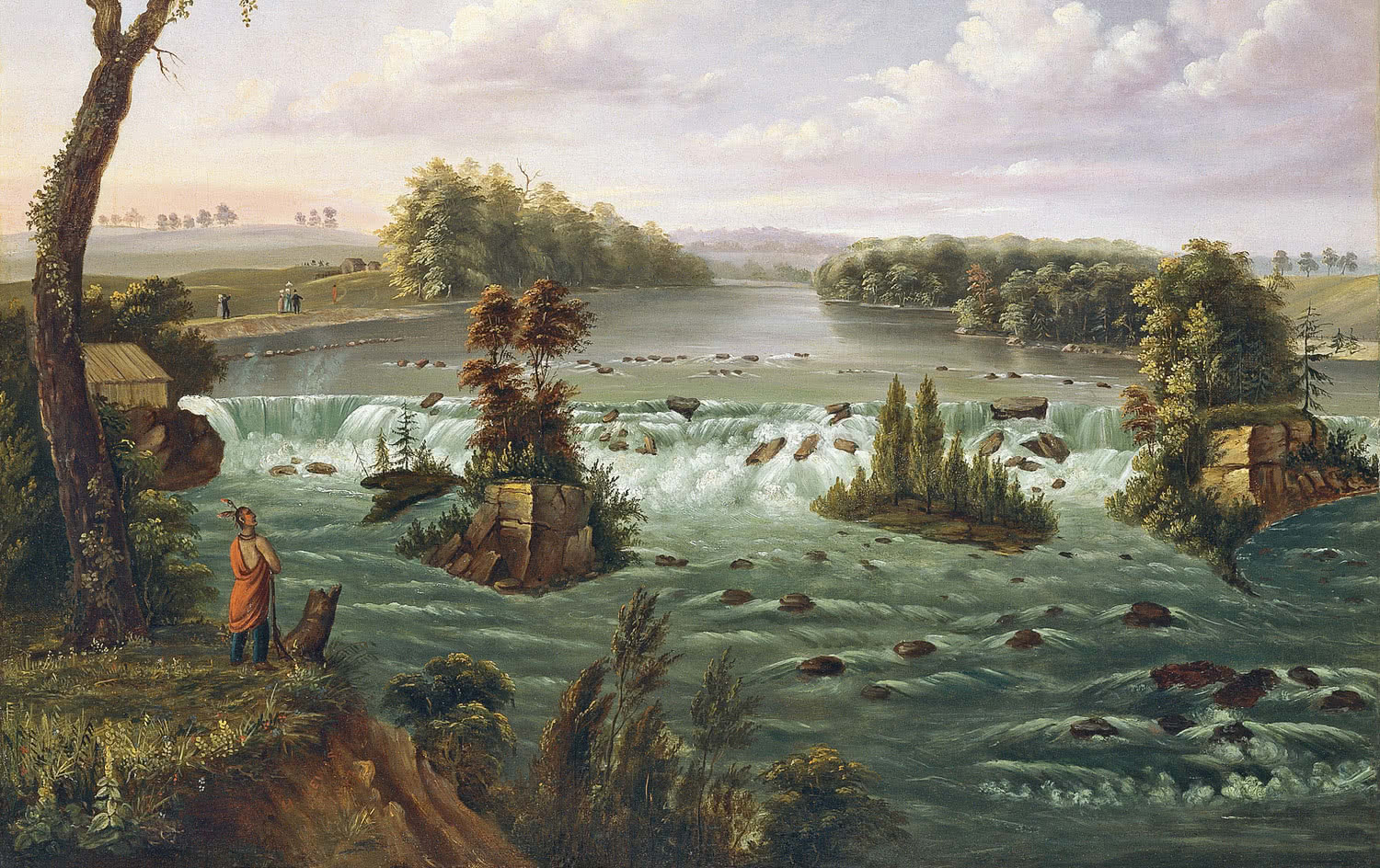 Henry Lewis. Las cataratas de San Antonio, Alto Mississippi. 1847.