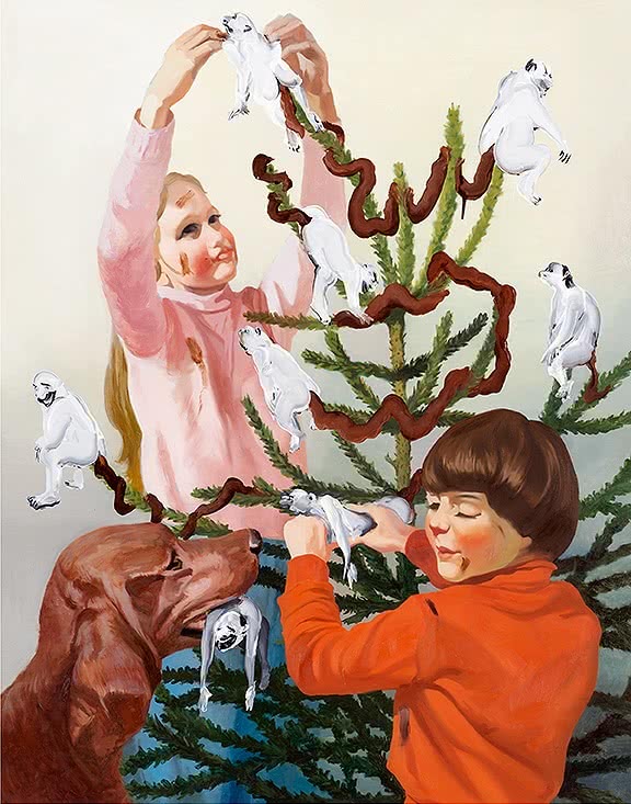 Tala Madani. Set Dressing, 2013. Oil on linen, 97x76cm.