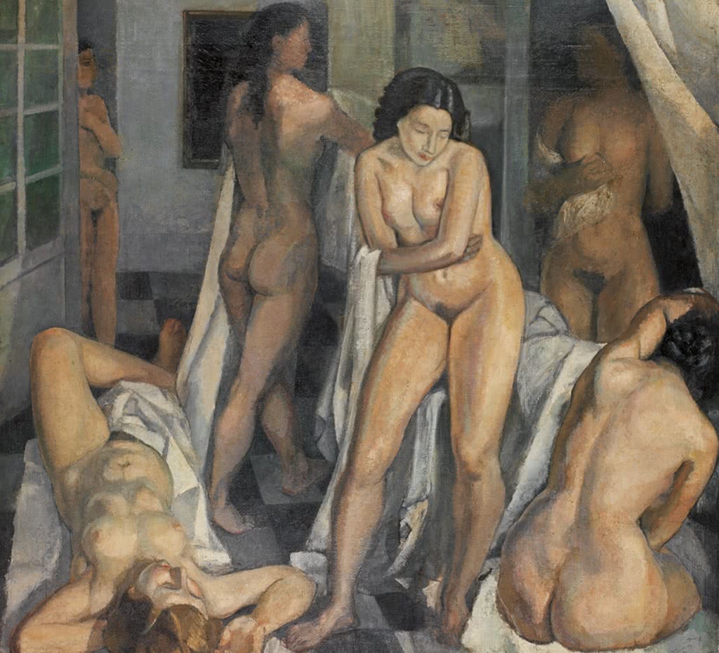Daniel Vázquez Díaz. Bañistas / Desnudos en la piscina. 1930-1935. Colecciones Fundación Mapfre.