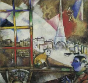Marc Chagall. París a través de la ventana (Paris par la fenêtre), 1913. Solomon R. Guggenheim Museum, Nueva York.
