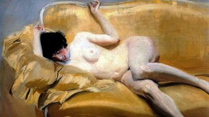 Joaquín Sorolla. Desnudo en el diván amarillo. 1912. Fundación AMYC-FRAN DAUREL.