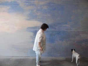 Carmen Laffón. La artista en su estudio de La Jara. Sanlúcar de Barrameda. 2014.