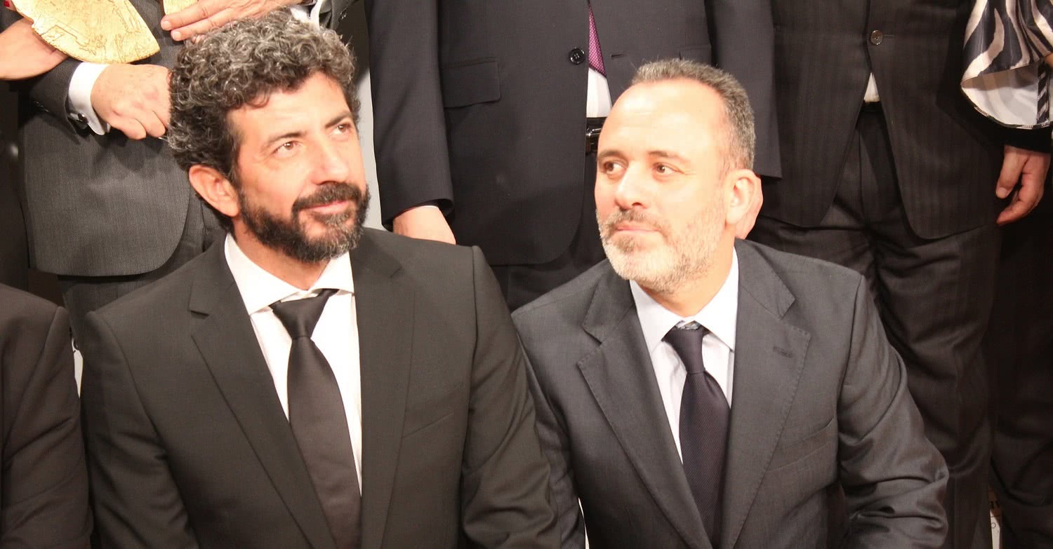 Alberto Rodríguez y Javier Gutiérrez, director y actor de 'La isla mínima', en los XX Premios Cinematográficos José María Forqué. Foto: Luis Martín.
