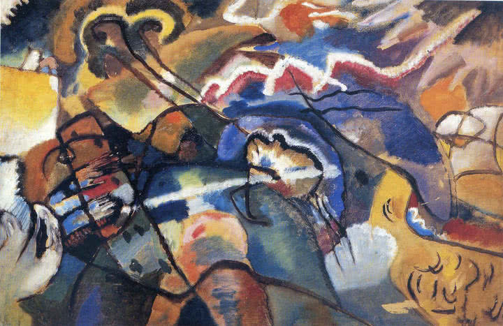Vasili Kandinsky. Composición con borde blanco. 1913. Detalle.