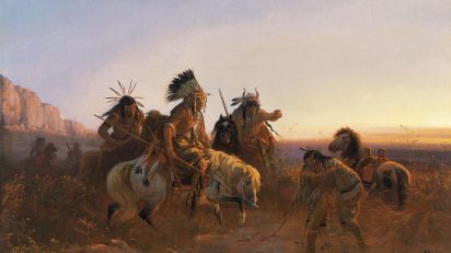 Charles Ferdinand Wimar. El rastro perdido. c. 1856. Óleo sobre lienzo. 49,5 x 77,5 cm. Museo Thyssen-Bornemisza, Madrid.