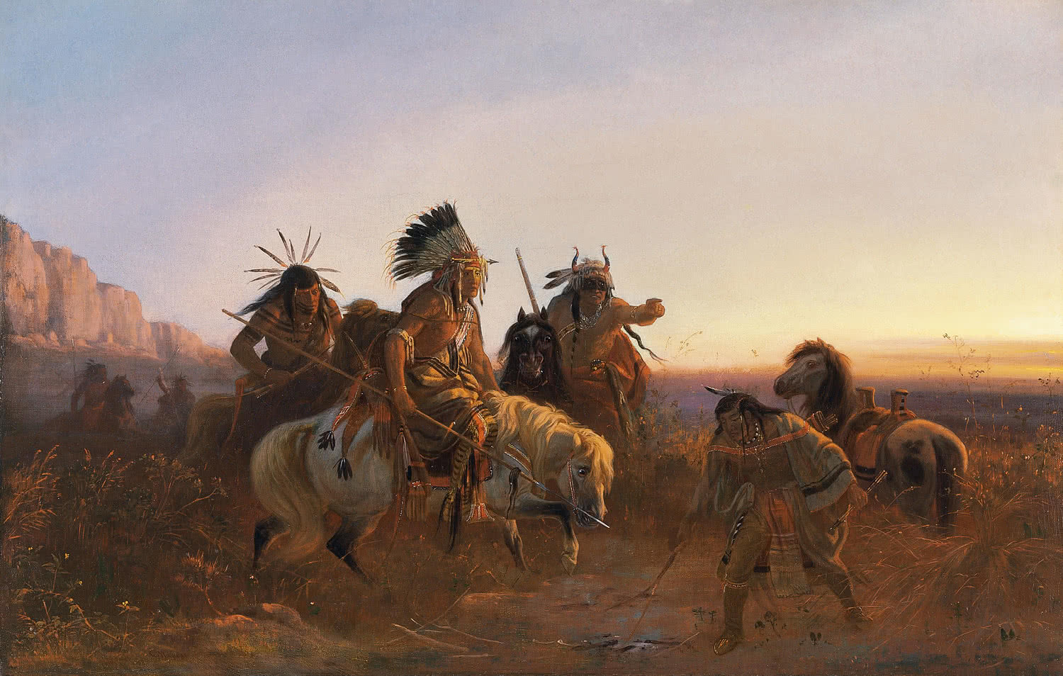 Charles Ferdinand Wimar. El rastro perdido. c. 1856. Óleo sobre lienzo. 49,5 x 77,5 cm. Museo Thyssen-Bornemisza, Madrid.