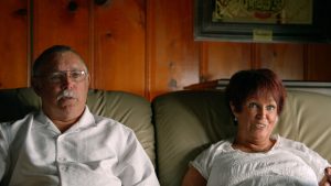 Don y Jenny Cobain en el rodaje.