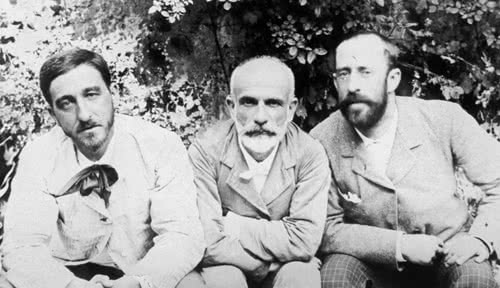 Manuel B. Cossío, Francisco Giner de los Ríos y Ricardo Rubio.