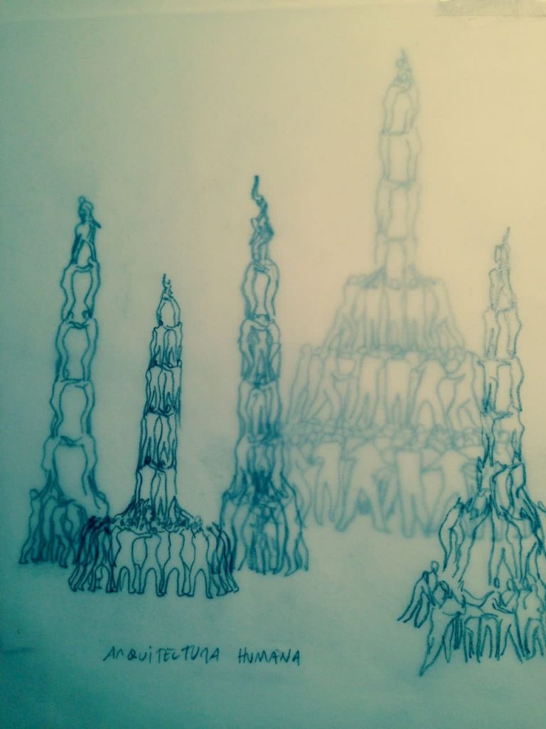 Carlos Bunga. Dibujo preparatorio para la exposición, 2015