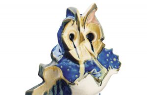 Lladró. Búho azul de Pablo Serrano. 1986.