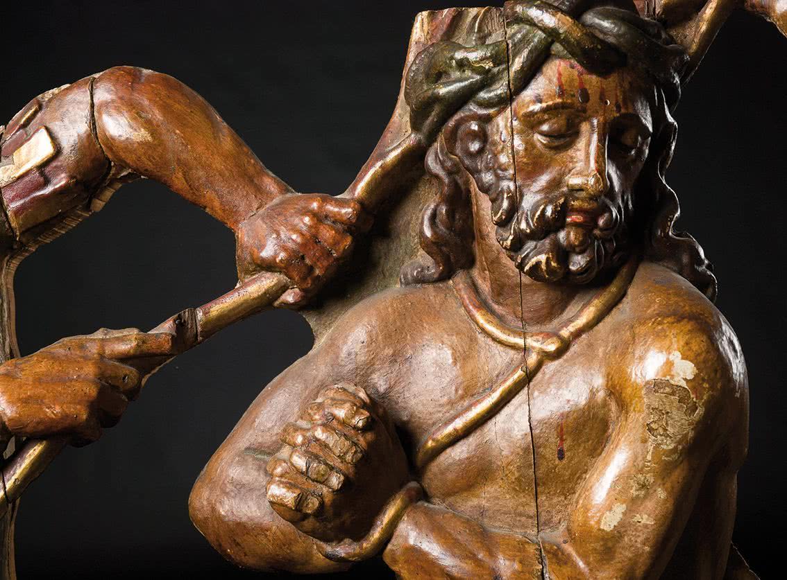 Relieve en madera tallada, policromada y dorada. Escuela Castellana. Siglo XVI.