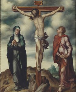 La Crucifixión. Luis de Morales (1509/10-1586). Óleo sobre tabla, 165 x 136 cm. h.1566. Madrid, Museo Nacional del Prado. Donación Plácido Arango.