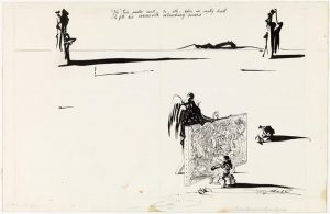 Ilustración para el libro 50 Secrets of Magic Craftsmanship, 1947. Tinta y lápiz s/ papel 34,8 x 53,4 cm. © Salvador Dalí, Fundació Gala‐Salvador Dalí, Cadaqués, VEGAP, 2015.