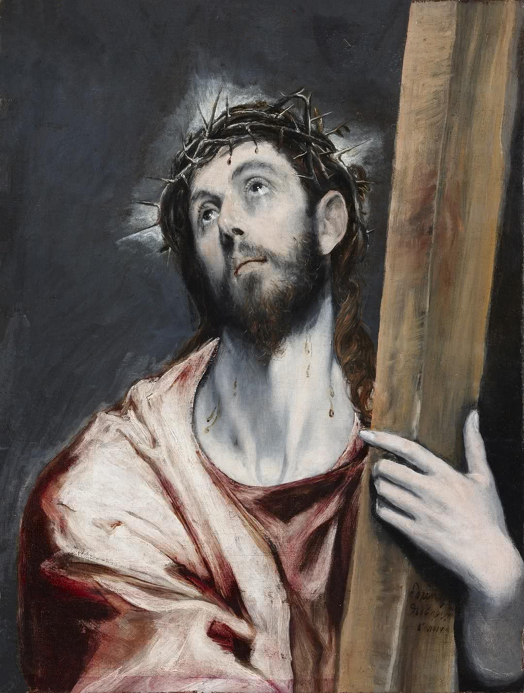 El Greco, 'Cristo con la cruz', 1585, óleo sobre lienzo. Colección particular.