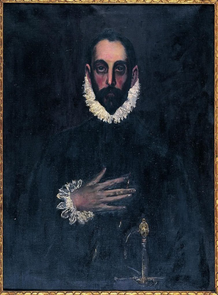 Santiago Rusiñol. Copia de Caballero de la mano en el pecho de El Greco, 1897.