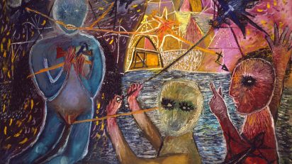 Antoni Tàpies, Composició amb figures (Composición con figuras), 1947.