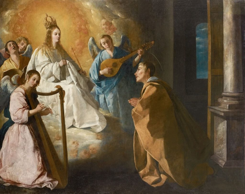 Francisco de Zurbarán. Aparición de la Virgen a San Pedro Nolasco. c