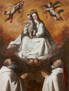 Francisco de Zurbarán. Virgen de la Merced con dos mercedarios. c. 1635-1640. Colección privada.