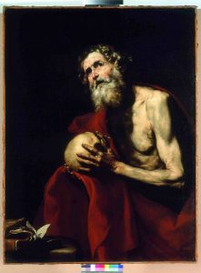 San Jerónimo penitente 1634. José de Ribera (1591 -1652). Óleo sobre lienzo. Museo Thyssen-Bornemisza. Madrid.
