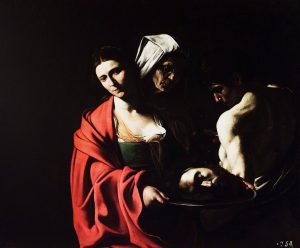 Salomé con la cabeza del Bautista (1606-1607). Michelangelo Merisi da Caravaggio (1571-1610). Palacio Real de Madrid.