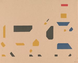 Bart van der Leck. Composition meisje met koe. c. 1921. Collection Rijksmuseum.