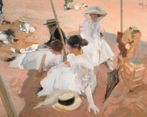 Bajo el toldo, playa de Zarauz. Óleo sobre tela. Joaquín Sorolla Bastida. Museo Sorolla.
