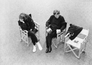 Gracia Querejeta y Elías Querejeta en el rodaje de Una estación de paso (1992). Foto: Archivo Gracia Querejeta.