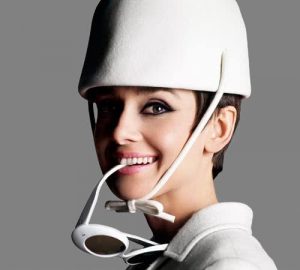 Douglas Kirkland. Audrey Hepburn dressed in Givenchy with sunglasses by Oliver Goldsmith for 'How to steal a million' (released 1966). Iconic Images / Douglas Kirkland.