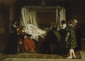 Eduardo Rosales Gallina. 'Doña Isabel la Católica dictando su testamento' (1864). Museo del Prado.