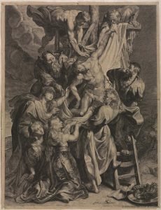 El descendimiento, S.W. (monograma) (fl. 1ª mitad s. XVII) BNE, INVENT/2555.