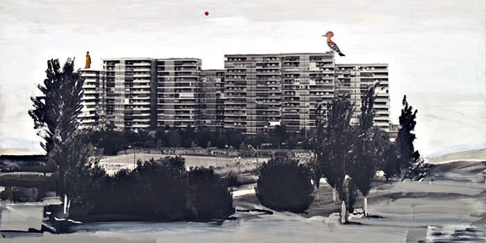 Juan UGALDE. "Paisaje Luna Roja", 2002. Cortesía de la Galería Moisés Pérez de Albéniz.