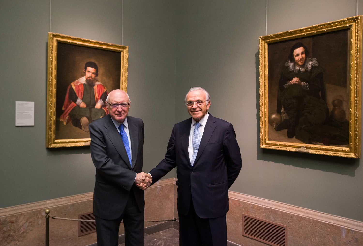 El presidente del Real Patronato del Museo del Prado, José Pedro Pérez Llorca, y el presidente de la Fundación Bancaria ”la Caixa”, Isidro Fainé.