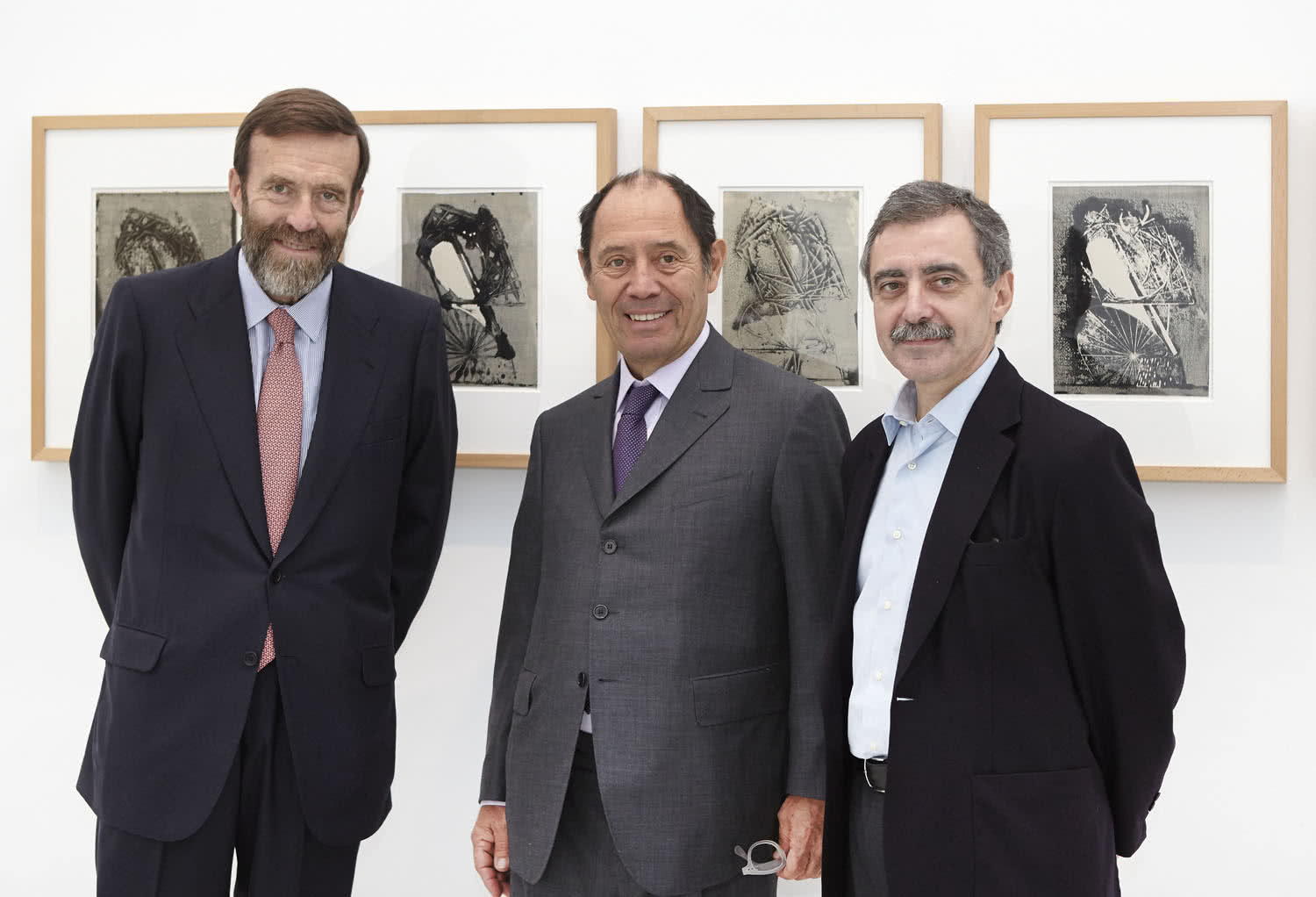 Guillermo de la Dehesa, presidente del Real Patronato del Museo Reina Sofía; Claude Ruiz-Picasso y Manuel Borja-Villel, director del Museo Reina Sofía.