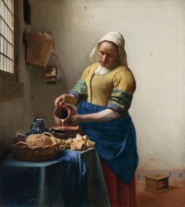Johannes Vermeer. The Milkmaid, c. 1658–1661. Amsterdam, Rijksmuseum.