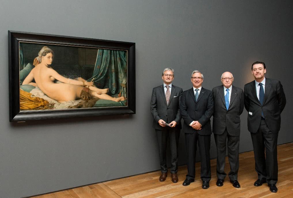 De izq. a dcha. Juan Manuel Castro, vicepresidente de la Fundación AXA; Jean-Paul Rignault, presidente de la Fundación AXA; José Pedro Pérez-Llorca, presidente del Real Patronato del Museo del Prado; y, Miguel Zugaza, director del Museo del Prado.