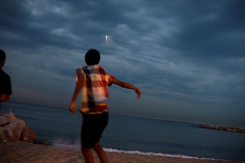 España, Barcelona, la playa en la noche de San Juan. © Navia.