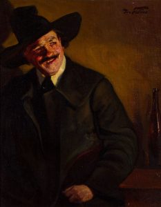 Manuel Feliu de Lemus. Barcelona 1865–París. 1922. Un actor bohemi. c. 1900. Oli sobre tela. 55 x 45 cm.