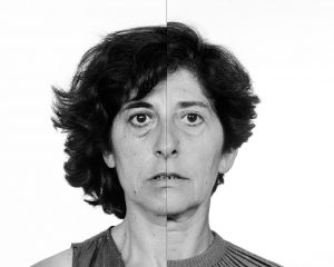 Esther Ferrer. Autorretrato en el tiempo, de la serie. El Libro de las Cabezas, 1981-2009. Instalación de 36 fotografías. Museo de Arte Contemporáneo de Castilla y León (MUSAC).
