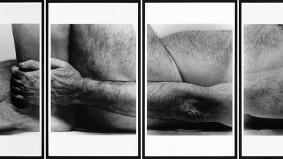 John Coplans, Self Portrait, Lying Figure, Holding Leg —Four Panels—, 1990. Gelatina de plata sobre papel. Colección Fundación Telefónica.