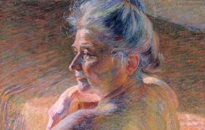 Boccioni Umberto. Nudo di spalle (Controluce). OLIO SU TELA, 60 X 55,2 CM. MART, COLLEZIONE L.F.