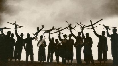 Anónimo. Reunión de modelistas aéreos, fotografía de prensa. Ca. 1930.