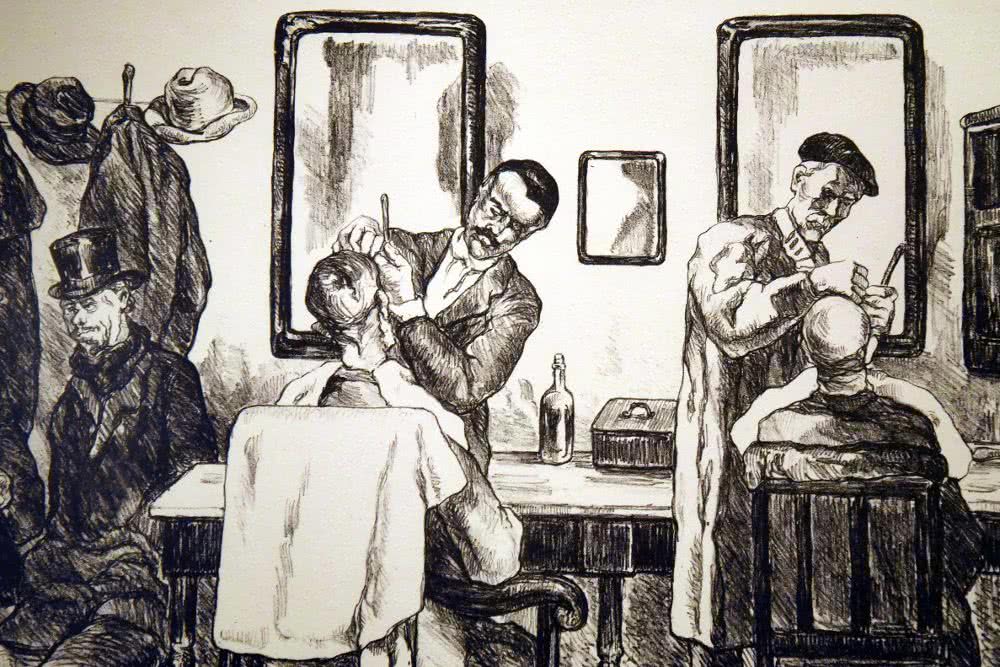 Barbería del pueblo, ca. 1935 © José Gutiérrez Solana. VEGAP, Madrid.