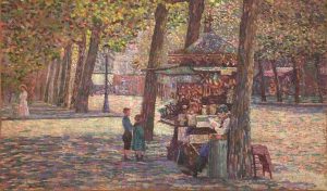 Gino Severini. Le marchand d’oublies [El vendedor de barquillos], 1909.